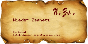 Nieder Zsanett névjegykártya
